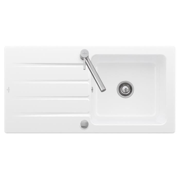 Evier VILLEROY ET BOCH Architectura 60 Céramique 1 bac Vidage automatique 100 x 51 cm - vue 1