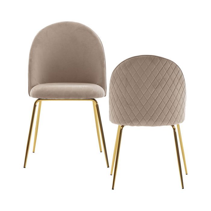 Chaise de salle à manger WOHNLING - Lot de 2 - Design scandinave - Velours beige Chaise de salle à manger WOHNLING - Lot de 2 - Design scandinave - Velours beige