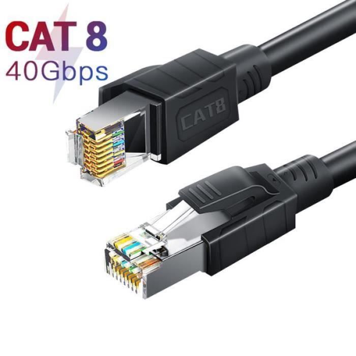 PU12491 0.5M Câble Réseau Cat 8 Cable LAN RJ45 SFTP avec 40