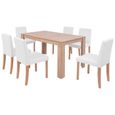 *66771 Ensemble Table et Chaises de Salle à Manger - Ensemble table à manger + 6 chaisess Cuir synthétique Chêne Couleur crème-1