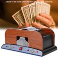 Mélangeur de cartes automatique, mélangeur de cartes en bois de poker à 2 cartes Machine de mélangeur électronique de cartes à-1