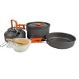 Bouilloire en plein air Kit Portable Pot Kit Camping Cookware Kit léger Non bâton pour randonnée en plein air Pique-nique Orange Ora-1