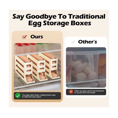 Distributeur à œufs 4 étages Pour Frigo - Capacité 30 œufs - Range-œufs Compact, Facile à Nettoyer