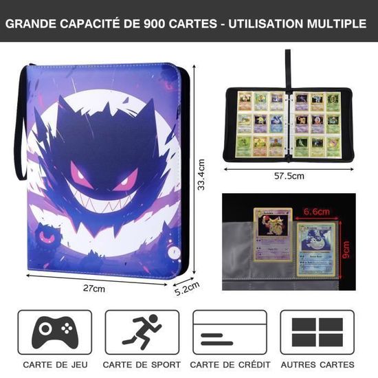 FIVAVA Classeur Carte, Rangement Carte de Grande Capacité 400 Pochettes,Classeur Carte Magic en Cuir Imperméable avec Fermeture Éclair,Cadeau d'Anniversaire Ou de Noël surprise pour Votre Enfant