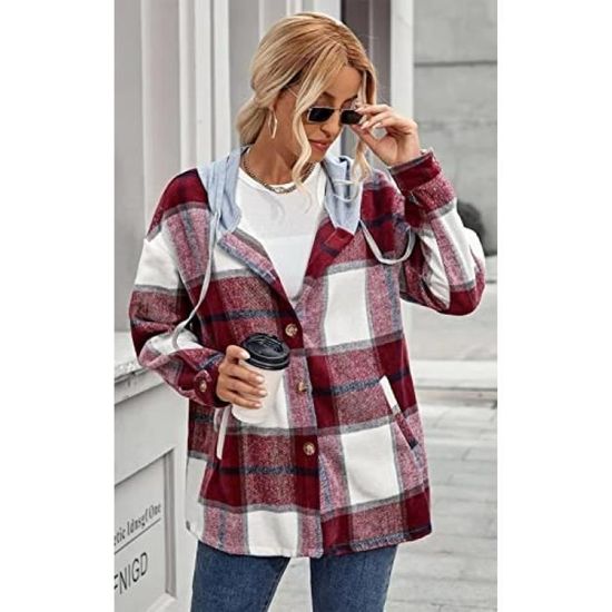 Veste grand carreaux femme online