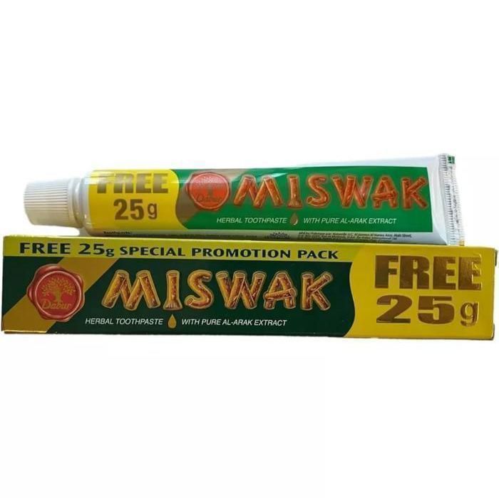 Lot De 3 Dentifrices Siwak Dabur - Blanchiment Naturel, Sans Fluor - 75g Chacun