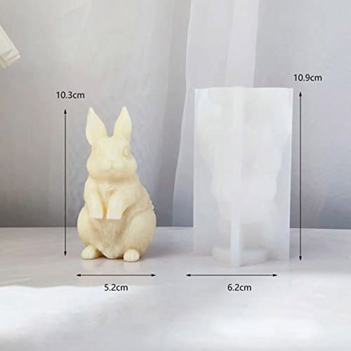 Moules En Silicone Lapin 3D - 3 Pièces Pour Bougies, Savon Et Résine Époxy, Idéal Pâques