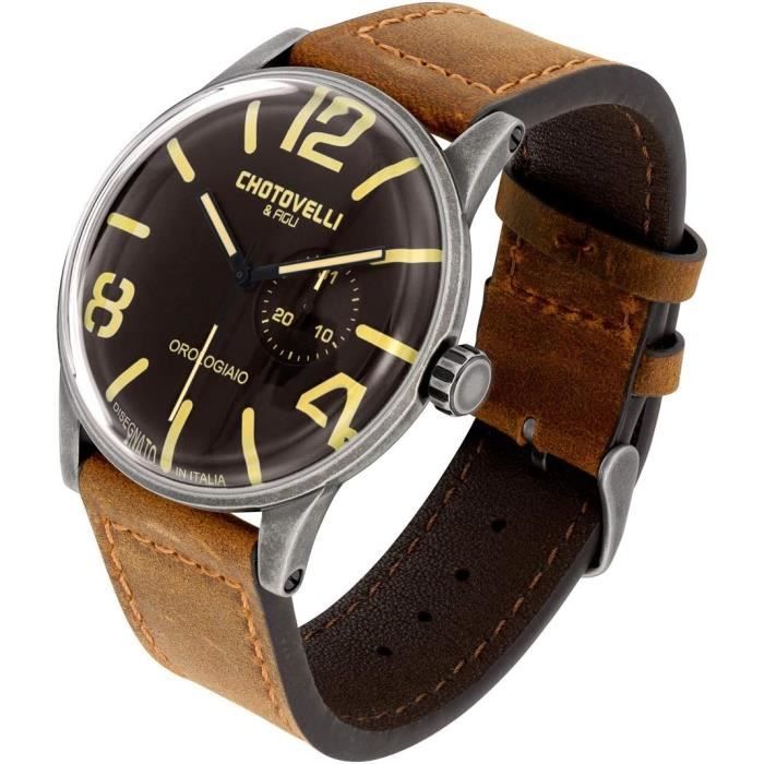 Montre Homme Marine Italienne Automatique Bracelet En Cuir 7900.1