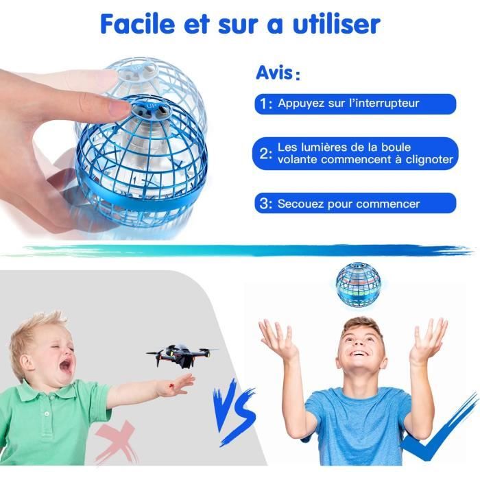 Boule Volante Lumineuse - Jouet Drone Intelligent Avec LED, Commande Manuelle, Pour Enfants 6-12 Ans - Cadeau Garçon Fille - 2