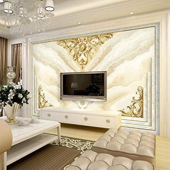 Acheter Autocollants de décoration de porte en or 3D, papier peint en  marbre avec lignes abstraites simples et fleurs pour décoration de salon,  de maison et de chambre à coucher, sparadrap d'art