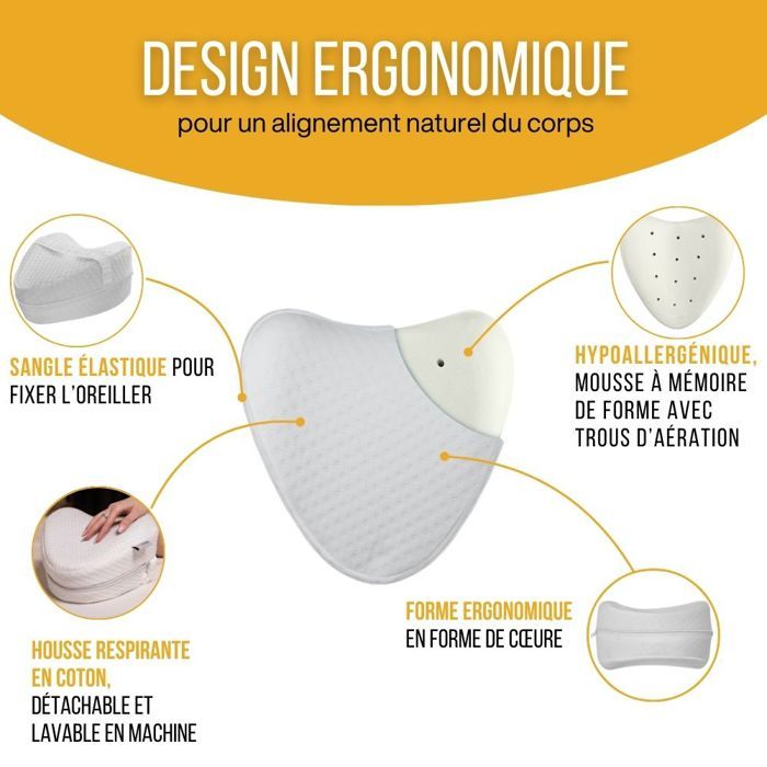 Coussin De Genoux Nature Et Découverte Coussin De Genou En Forme De Cœur - Oreiller D'alignement Pour Dormeur Côté - Réduit Douleurs Hanche Dos - Gris Coussin De Genoux Nature Et Découverte Coussin De Genou En Forme De Cœur - Oreiller D'alignement Pour Dormeur Côté - Réduit Douleurs Hanche Dos - Gris