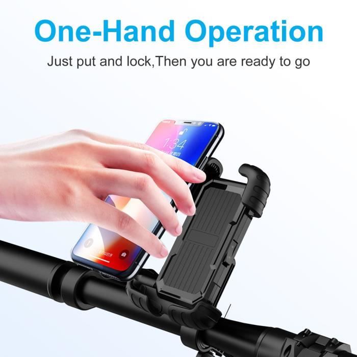 Support Téléphone Moto/scooter - Fixation Sur Rétroviseur - Rotation 360°, Verrouillage - Compatible Smartphones 4,5-7,2 Pouces