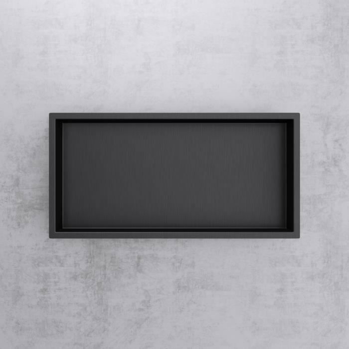 Mai & Mai Étagère murale à carreler noir 15x30x8,3cm niche de douche à