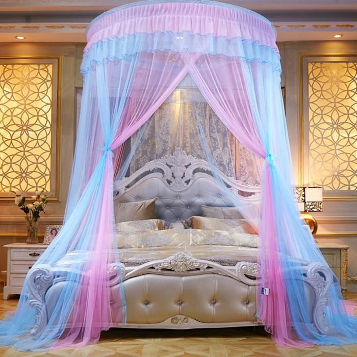 Koomiao Ciel De Lit Fille Princesse, Enfants Lit Baldaquin Avec Etoile Décoration De Chambre D'enfant En Forme De Dôme Moustiquaire En Maille Respirante Pour Bébé (Blanc