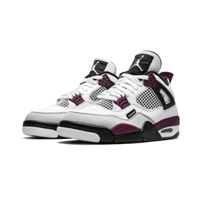 Baskets Air Jordanx 4 Chaussures PSG Neutral Grey Bordeaux Air