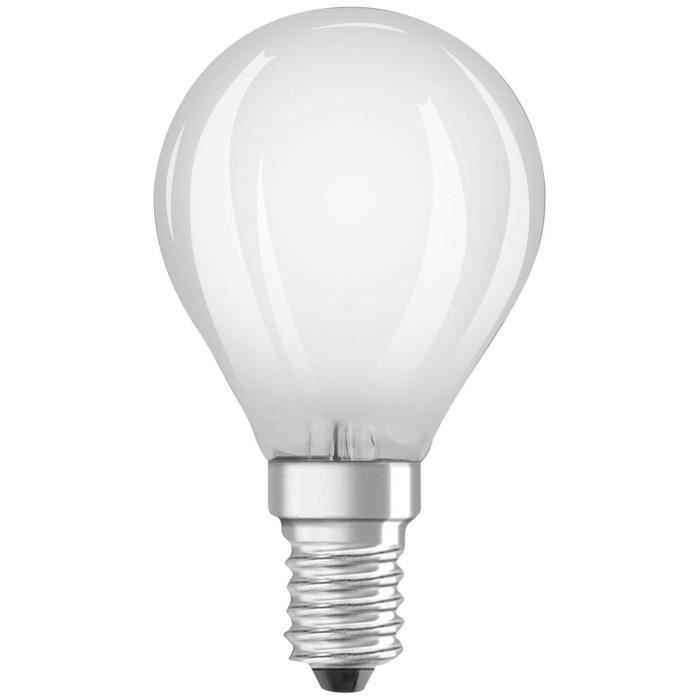 Ampoule LED ronde en verre 4 W culot E14 Blanc chaud, mat - lot de