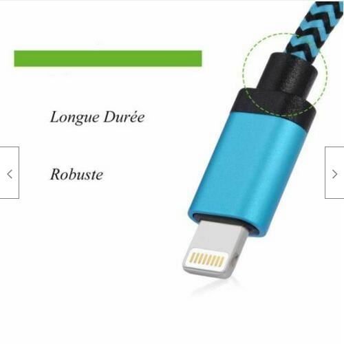 [Lot de 3, 2m]Câble Chargeur Cordon en Nylon Tressé Connecteur en ...