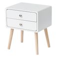 42 X 32 X 50 Cm Tables De Chevet Table De Nuit En Bois Blanc
