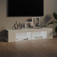 Qualité luxe© | Meuble de rangement & Meuble bas TV & Table de Salon & avec lumières LED Blanc 135x39x30 cm |825383-2