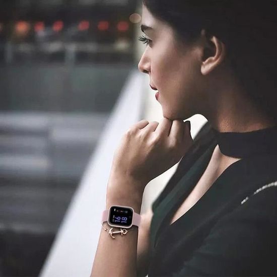 Soulusic femmes etanche montre intelligente T80 IWO 8 Mate Bluetooth Smartwatch pour Apple IPhone Xiaomi moniteur de Pink WL975 Cdiscount Telephonie