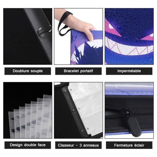 Aischens Album de Cartes à Collectionner avec Fermeture Zippée, Classeur Carte Magic 9 Poches 50 Pages 900 Cartes, Porte Carte en Cuir Imperméable, Porte-Cartes à Collectionner, Cadeaux Garçons Filles