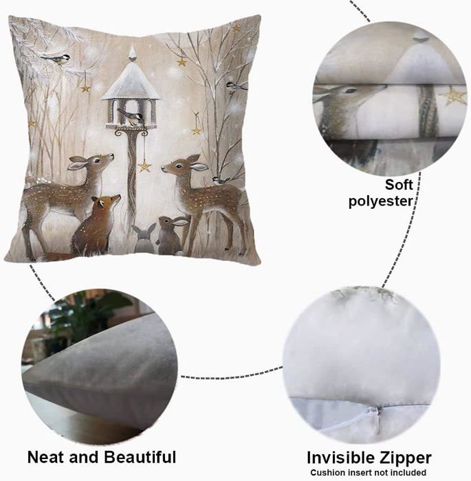Coussin Décor Noël 16x16 – Tapisserie Bonhomme De Neige – Portofino