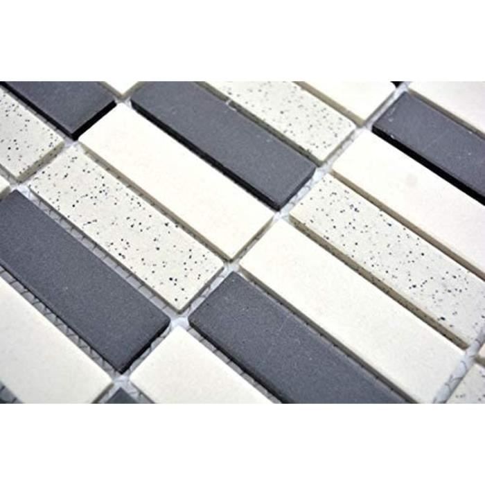 Mosaïque à Boutons Blanc Bleu Noir Brun Carreaux de Céramique pour Mur et Sol