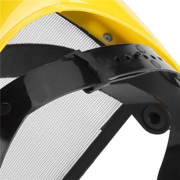 Casque De Protection Pour Débroussailleuse - Visière Maille Métal Réglable, Protège Visage Et Tête - Taille Unique