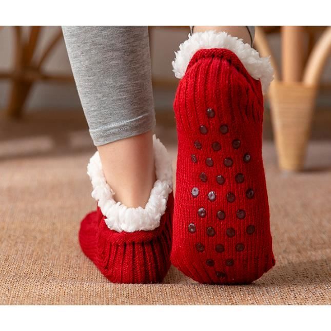 Chaussettes D’intérieur épaisses Antidérapantes – Modèle Noël, Unisexe, Taille Unique 30 Cm, Ultra Douces Pour L'hiver - 11