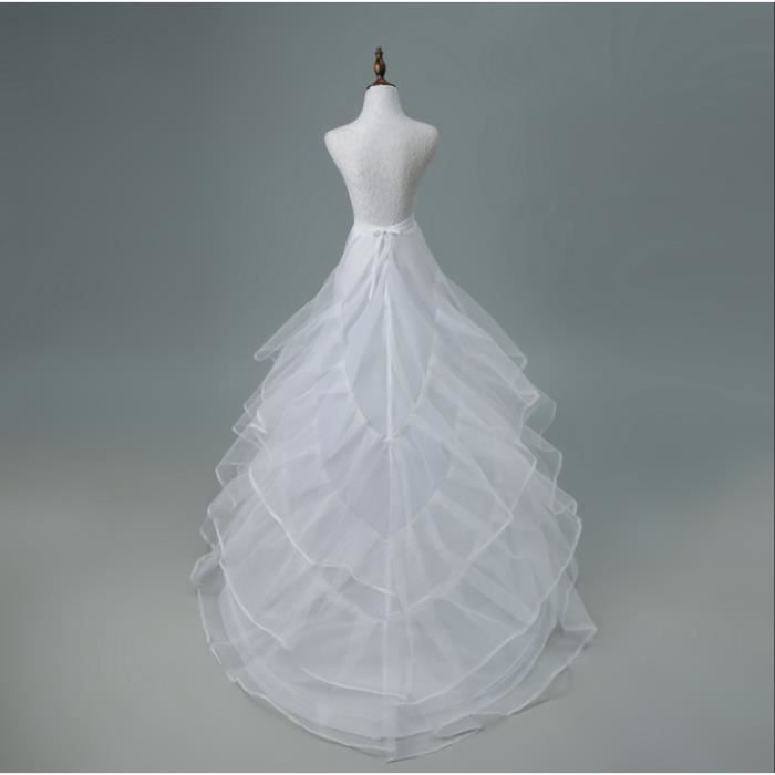 GRMTCOLT Haute Qualite Blanc Jupon Train Crinoline Jupon 2 couches Pour Robes De Mariee Blanc Cdiscount Pret a Porter