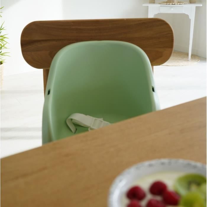 Rehausseur De Chaise Enfant 2 En 1 THERMOBABY YEEHOP - 6-18 Mois - Harnais Sécurité 3 Points - Tablette Amovible - Marron Glacé - Puériculture & Eveil Bébé