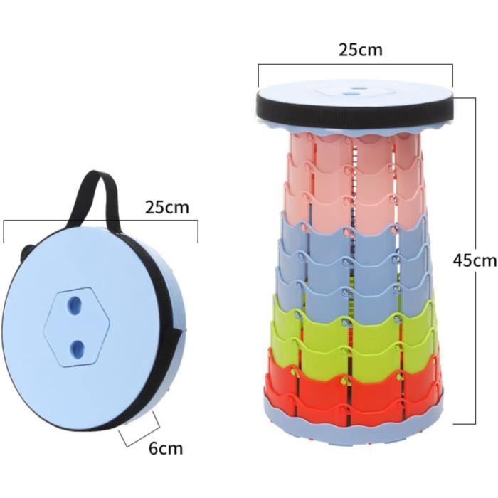 Lot De 2 Tabourets Pliants Portables - Pour Camping, Pêche, Randonnée, Poids Max 130kg