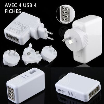 TESSAN 3 en 1 Adaptateur Prise Bresil, Adaptateur Voyage Bresil avec 2