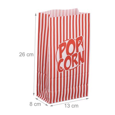 Sachet Pop Corn Rétro Votoko 150 Pièces Sac Pop Corn, 9 X 6 X 21cm Cinéma Sachet Pop Corn, Popcorn Boîtes Rouge Blanche Rayé, Pot Popcorn, Candy Bags, Snacks Container Pour Les