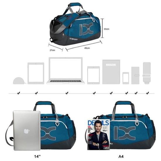 INOXTO Large Foldable Sports Travel Bag With Dry Wet