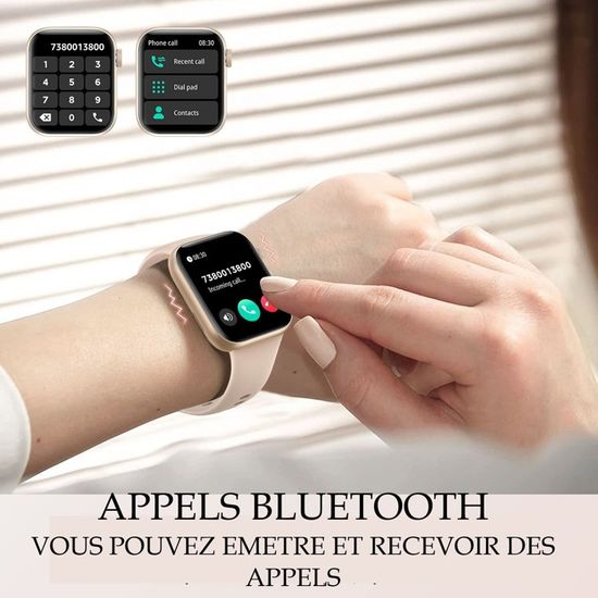 Montre Connectée Homme Femme Smartwatch Montre Sport Bluetooth 1,7 Étanche  IP68 Compatible Android et iOS Vert