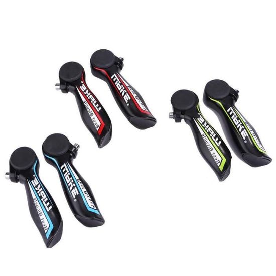 Extrémités De Guidon Vélo VTT - Paire En Alliage Aluminium 22,2 Mm - Avec Bouchons Caoutchouc - Pour Guidon De Vélo