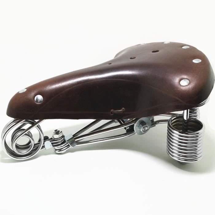 Brun Selle de velo vintage G46 100 cuir de vachette cadre metallique renforce style ancien Cdiscount Sport
