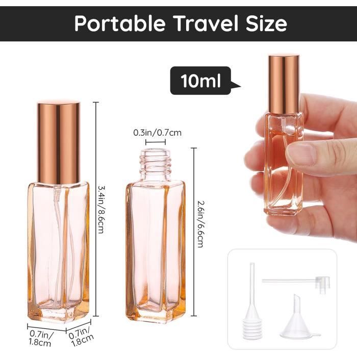 Flacon Parfum Rechargeable,10 Pièces Vaporisateur Parfum Vide 10Ml