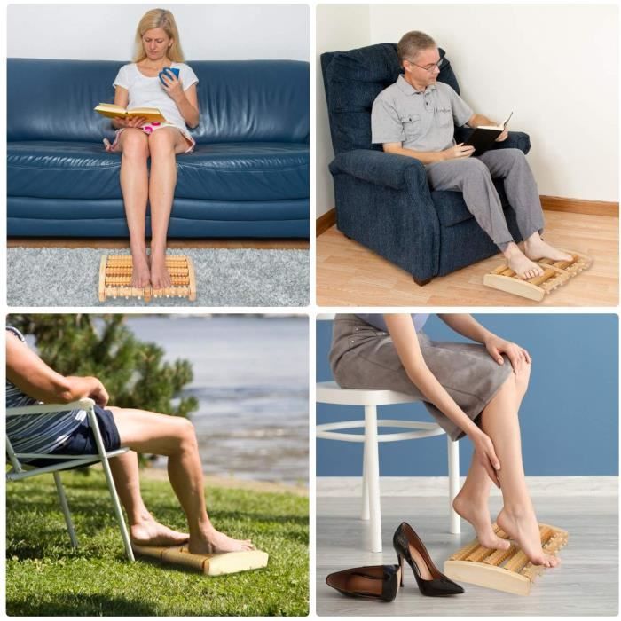 Rouleau de Massage des Pieds en Bois, Outils de Réflexologie