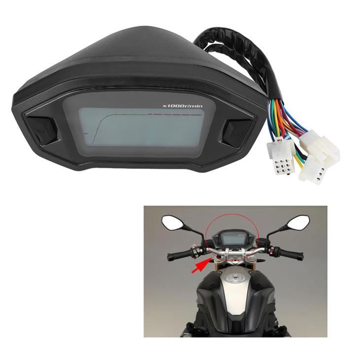 compteur vitesse velo moto scooter lcd digital temperature adaptable  universel