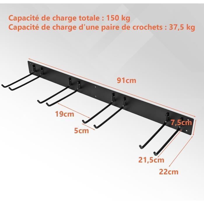 Support à Crochet Coulissant Pour Placard – Double Rangée, Réglable – Adhésif Fort Sans Perçage – Pour Rangement Cuisine, Salle De Bain