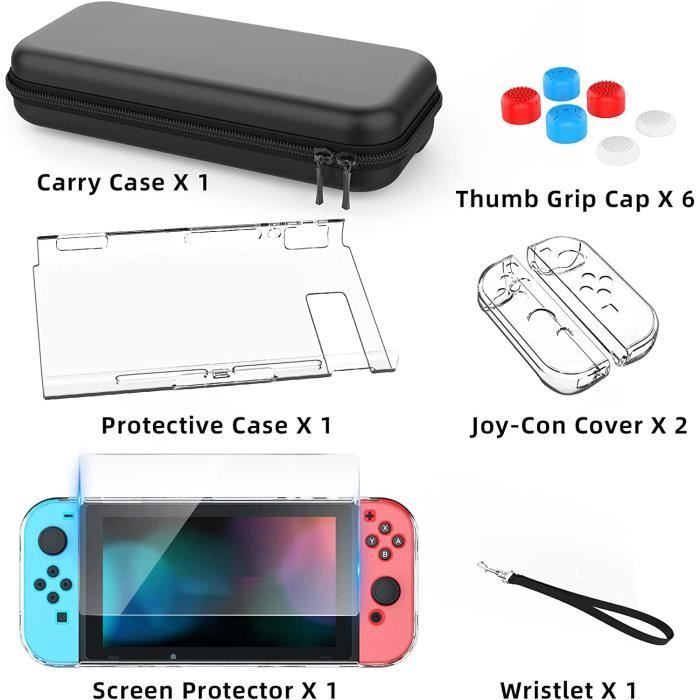 Etui pour Nintendo Switch Pochette avec 18 Emplacement pour Carte de Jeu, Étui de Transport de Voyage à Coque Rigide, Noir - Cdiscount Informatique