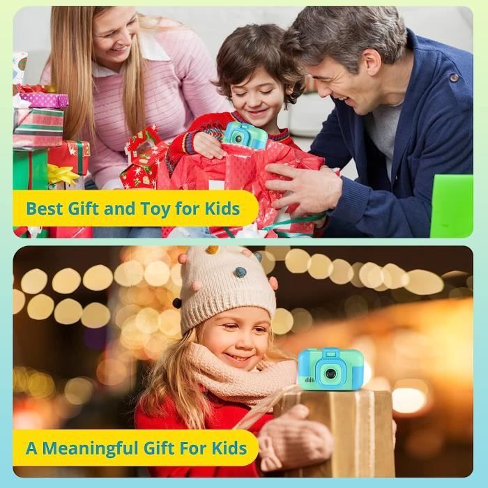 OMWay Appareil photo numérique pour enfant, grand écran 2,4'' HD 1080p,  selfie 20 Mpx, jouet pour garçon de 3 à 10 ans, cadeau de Noël  d'anniversaire pour garçon de 4 à 5