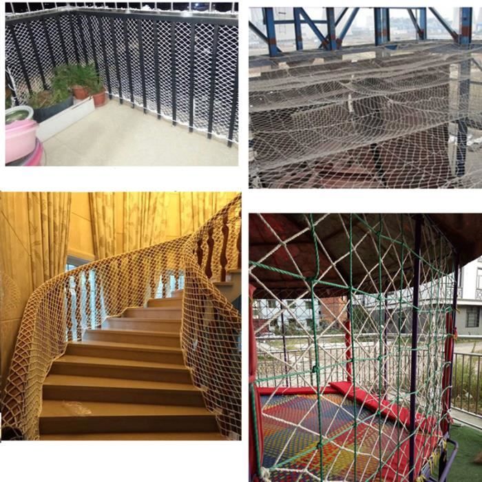 3Mx2M Filet de Protection Balcon Escalier Terrasse Pour Chats Enfants  Sécurité Maille 5CM Avec 100pcs Serre