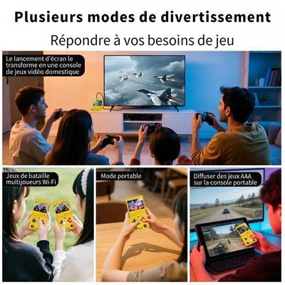 Console portable ANBERNIC RG34XXSP Flip avec écran IPS de 3,4 pouces, Linux 64 bits, 64 Go, plus de 5000 jeux, prend en charge le Wi-Fi 5G, la sortie TV HD-MI, le streaming  44