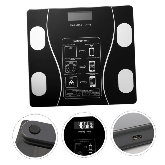 Balance De Voyage Pliable Numérique - Capacité 180 Kg - Précision 100 G - Écran LCD - Compacte Pour Valise - 11