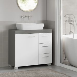Meuble Sous Lavabo 60 Cm En Chêne Artizan - Armoire De Salle De Bain Avec Rangement Spacieux, Revêtement Mélamine Facile D'entretien - 11