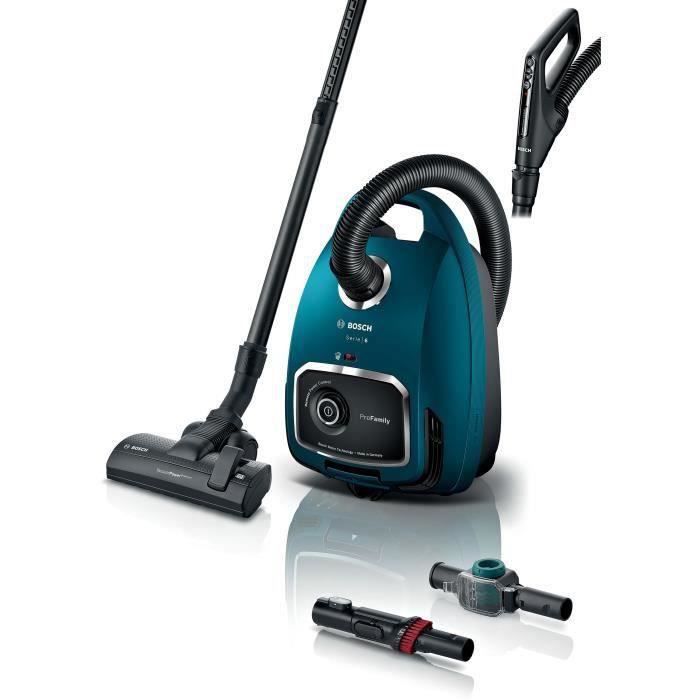 BOSCH BGL6FAM1 - Aspirateur avec sac - Variateur de puissance à la poignée - Brossette multi-usage intégrée - Très silencieux 69 dB