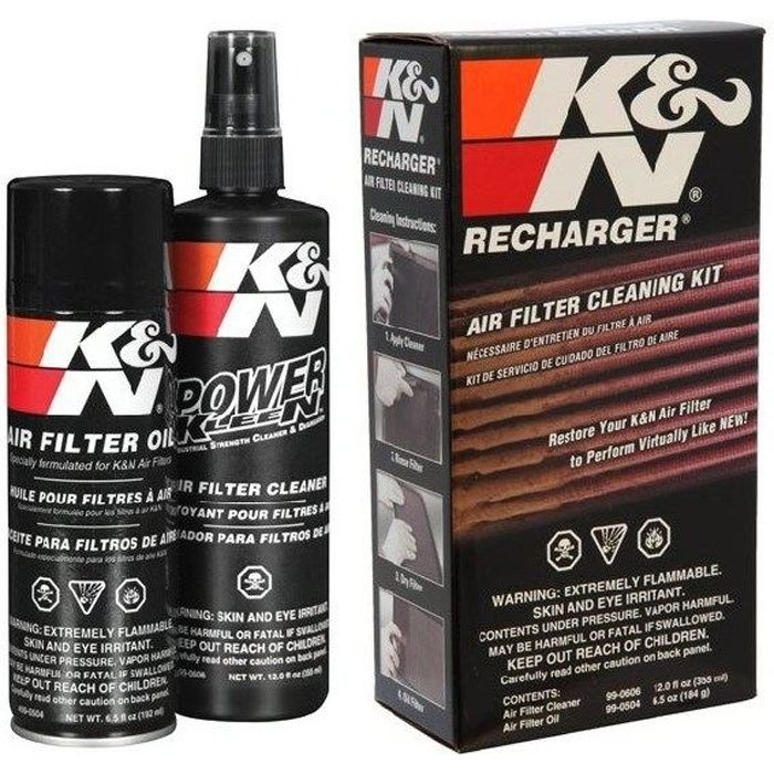 K & N - Kit Nettoyage Filtre Bombe 204Ml Huile + Bouteille 355Ml Nettoyant [3704-0074]